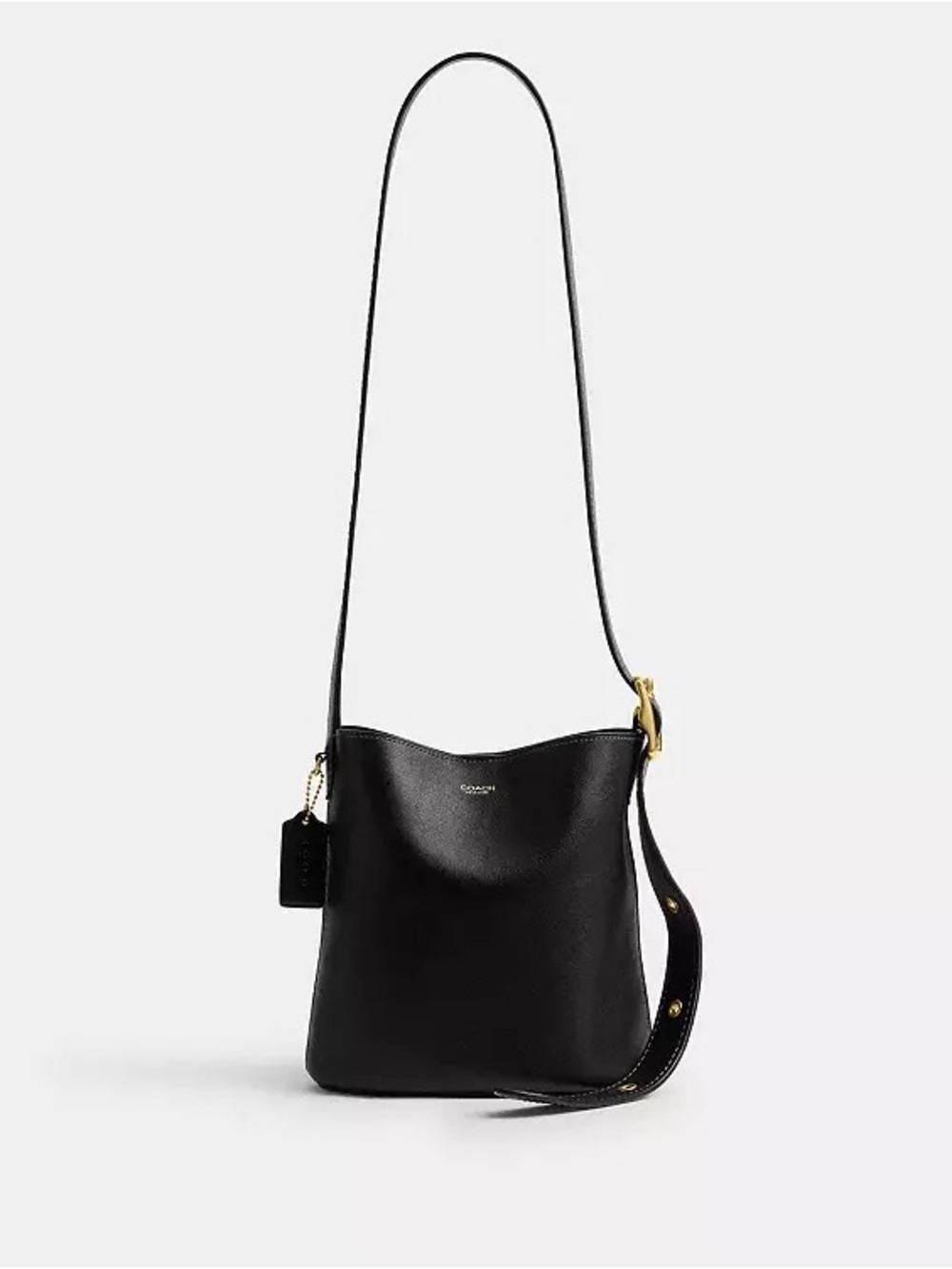 Coach Black Bleecker Leather Bucket Bag 21 with Adjustable Strap